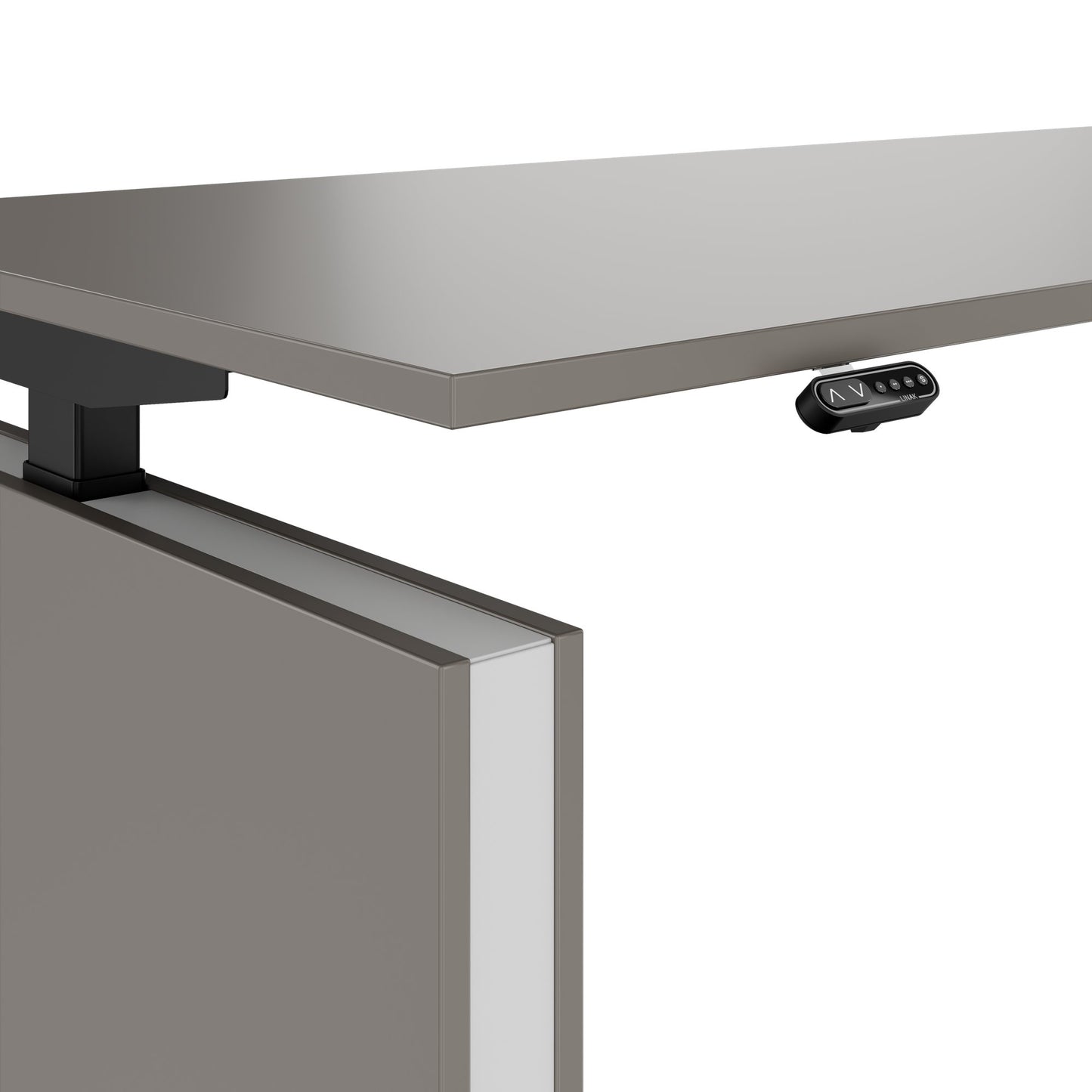 MOTION 2-Motoren-Schreibtisch mit Sideboard | Elektrisch höhenverstellbar, 2000 x 1800 mm, Cubanitgrau
