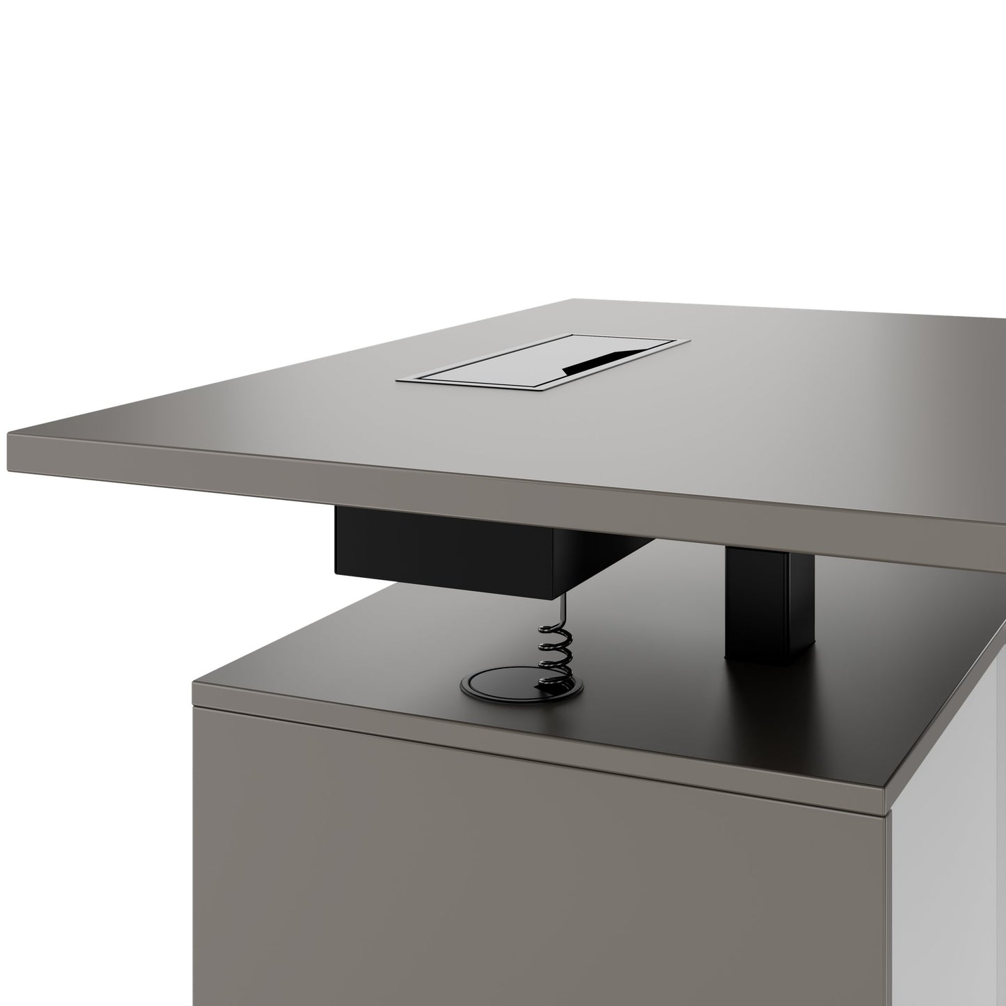 MOTION 2-Motoren-Schreibtisch mit Sideboard | Elektrisch höhenverstellbar, 2000 x 1800 mm, Cubanitgrau