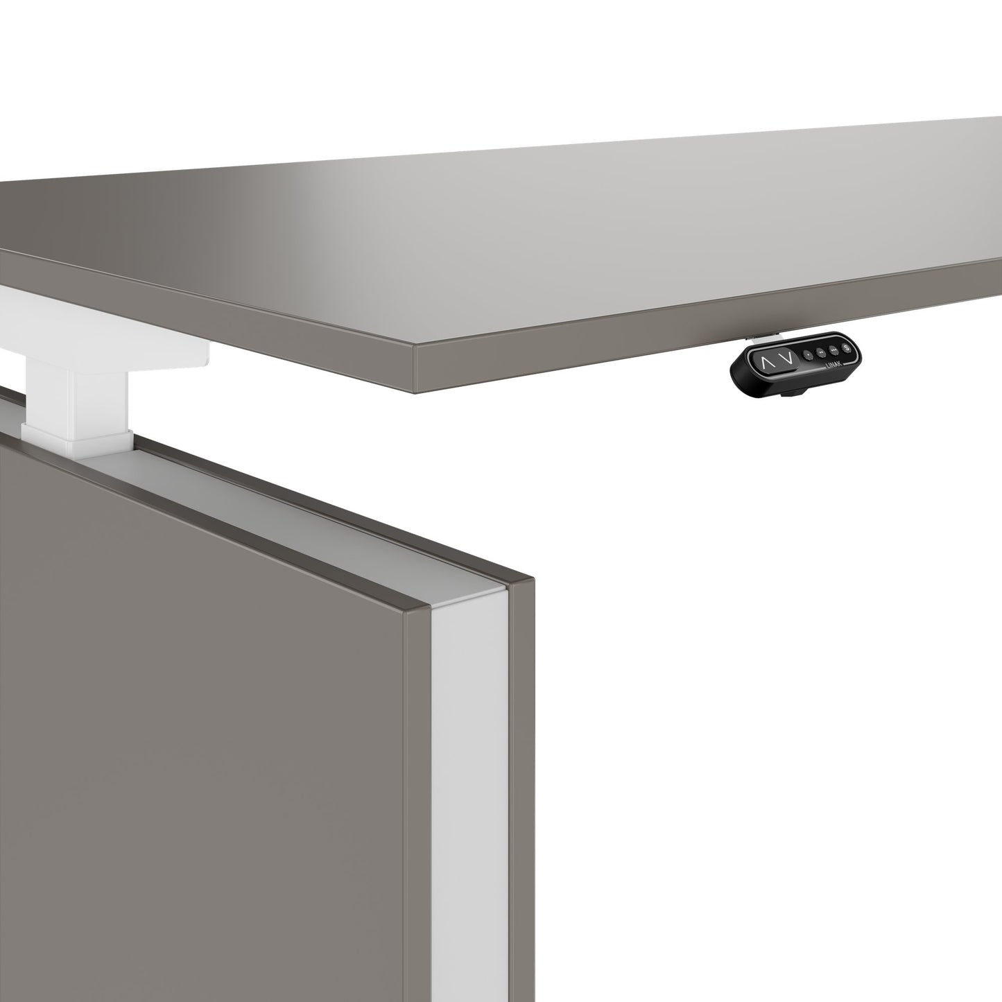 MOTION 2-Motoren-Schreibtisch mit Sideboard | Elektrisch höhenverstellbar, 2000 x 1800 mm, Cubanitgrau