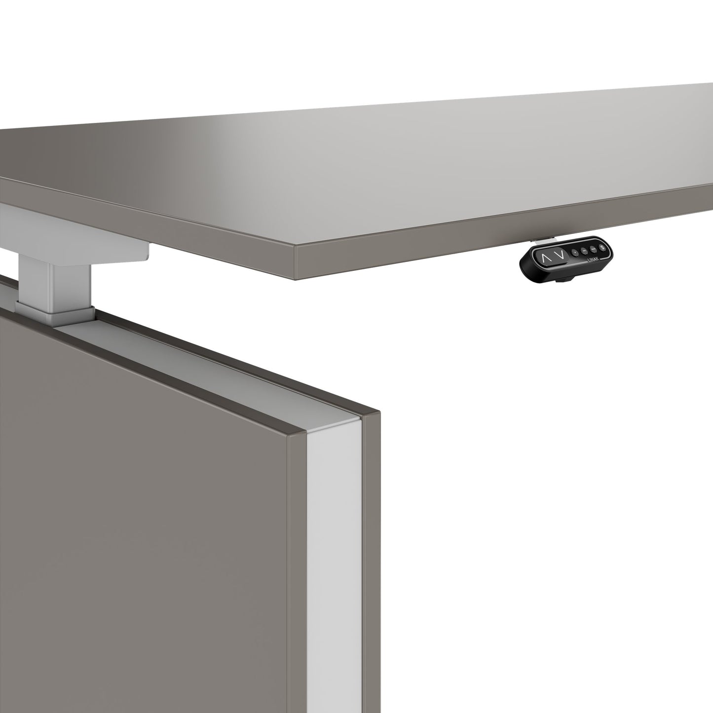 MOTION 2-Motoren-Schreibtisch mit Sideboard | Elektrisch höhenverstellbar, 2000 x 1800 mm, Cubanitgrau