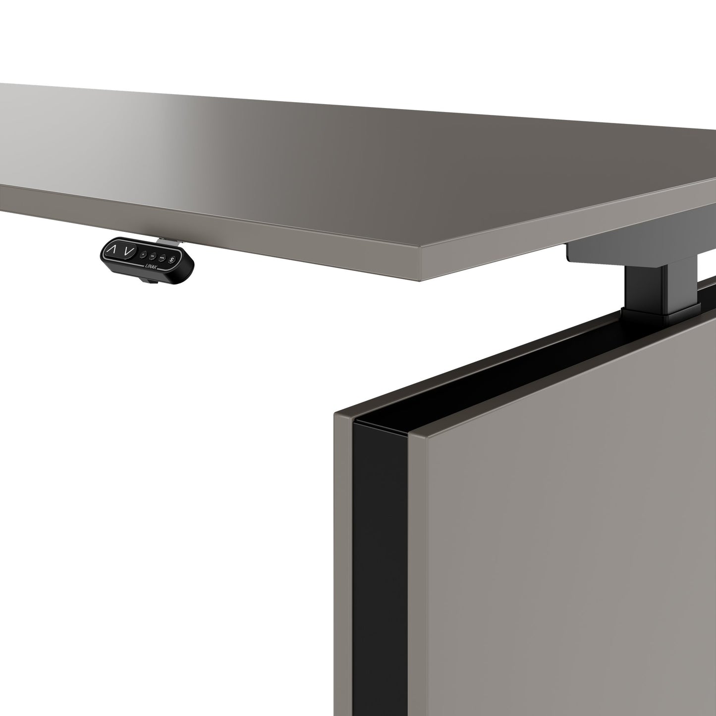 MOTION 2-Motoren-Schreibtisch mit Sideboard | Elektrisch höhenverstellbar, 2000 x 1800 mm, Cubanitgrau