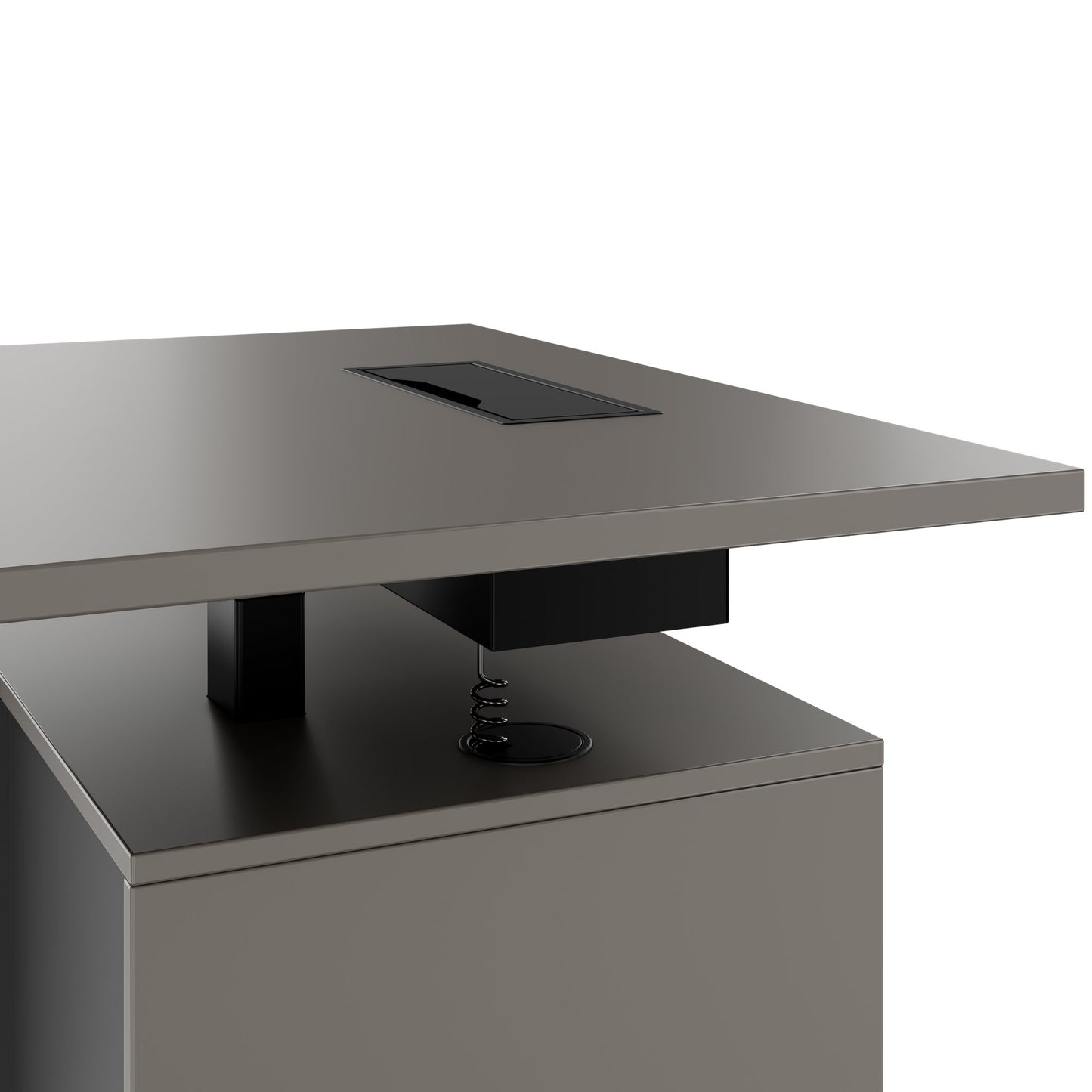 MOTION 2-Motoren-Schreibtisch mit Sideboard | Elektrisch höhenverstellbar, 2000 x 1800 mm, Cubanitgrau