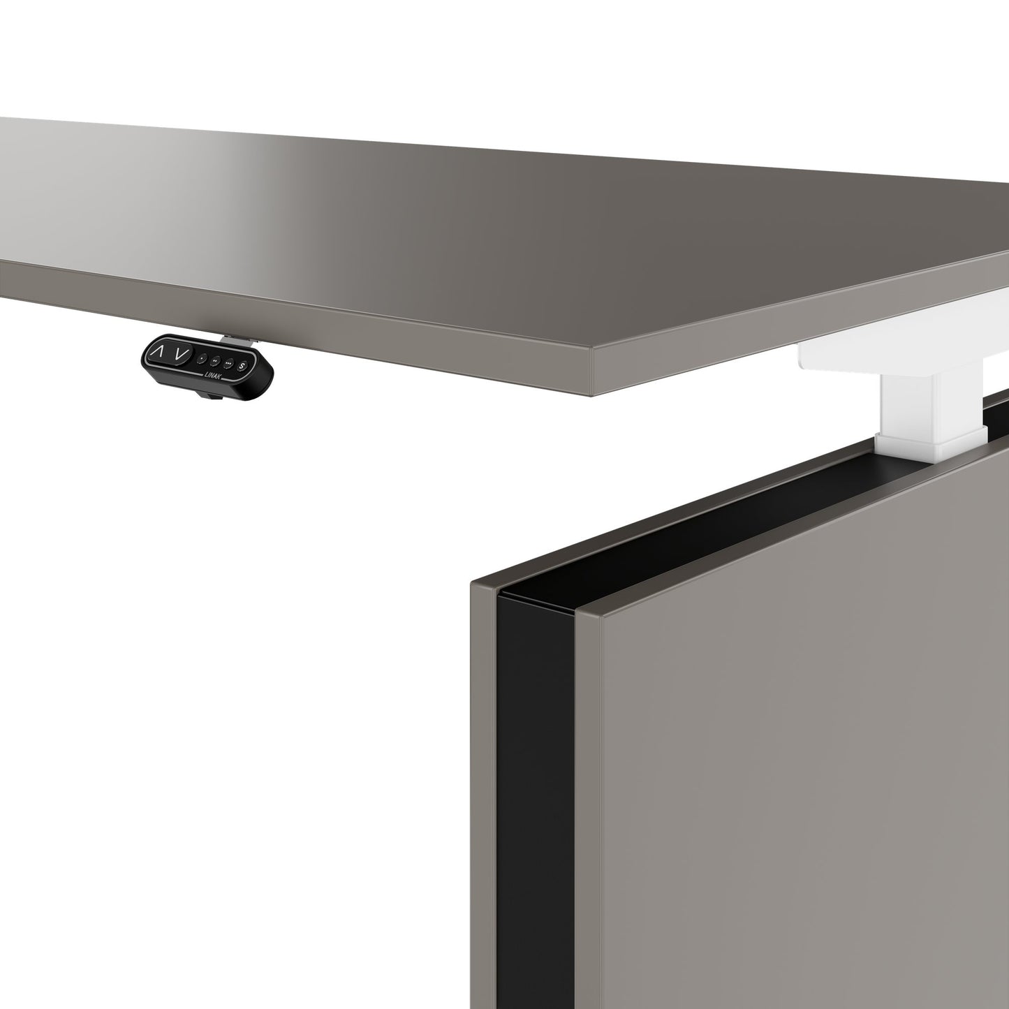 MOTION 2-Motoren-Schreibtisch mit Sideboard | Elektrisch höhenverstellbar, 2000 x 1800 mm, Cubanitgrau