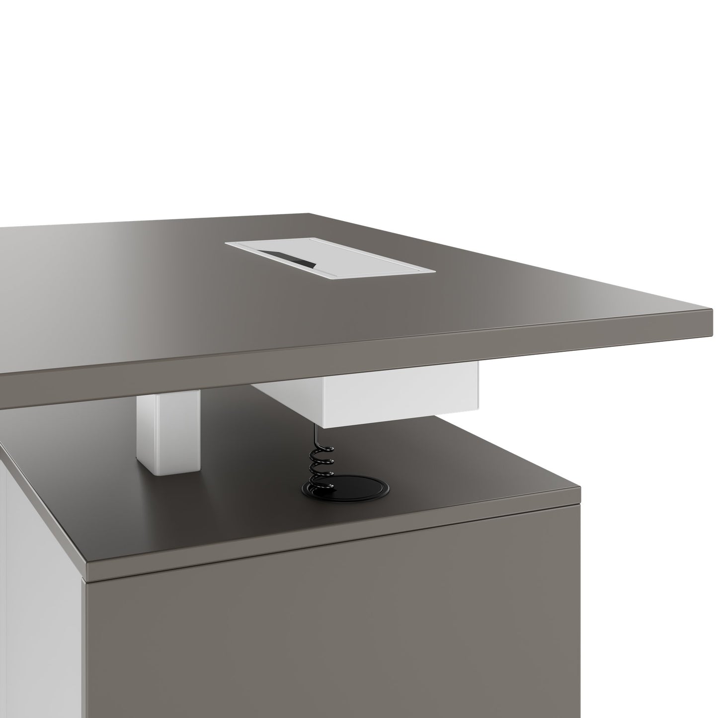MOTION 2-Motoren-Schreibtisch mit Sideboard | Elektrisch höhenverstellbar, 2000 x 1800 mm, Cubanitgrau