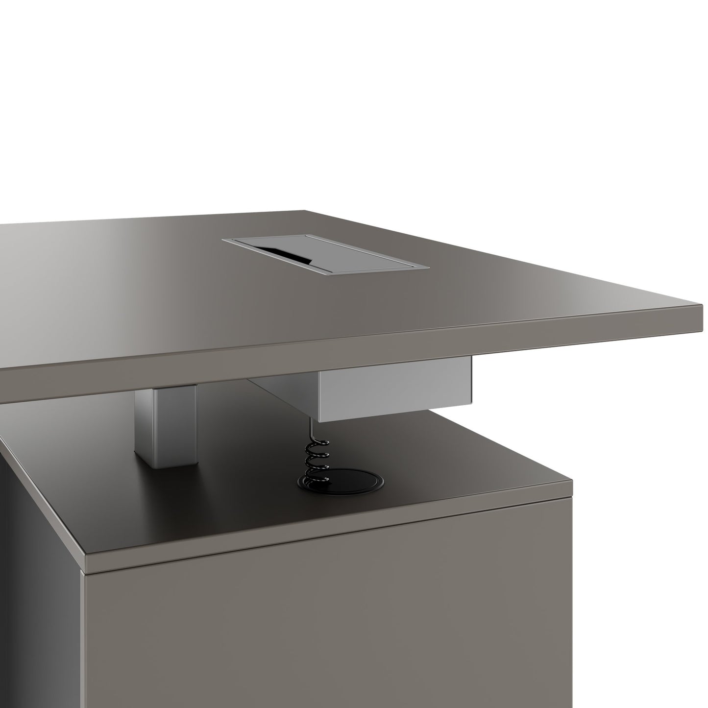 MOTION 2-Motoren-Schreibtisch mit Sideboard | Elektrisch höhenverstellbar, 2000 x 1800 mm, Cubanitgrau