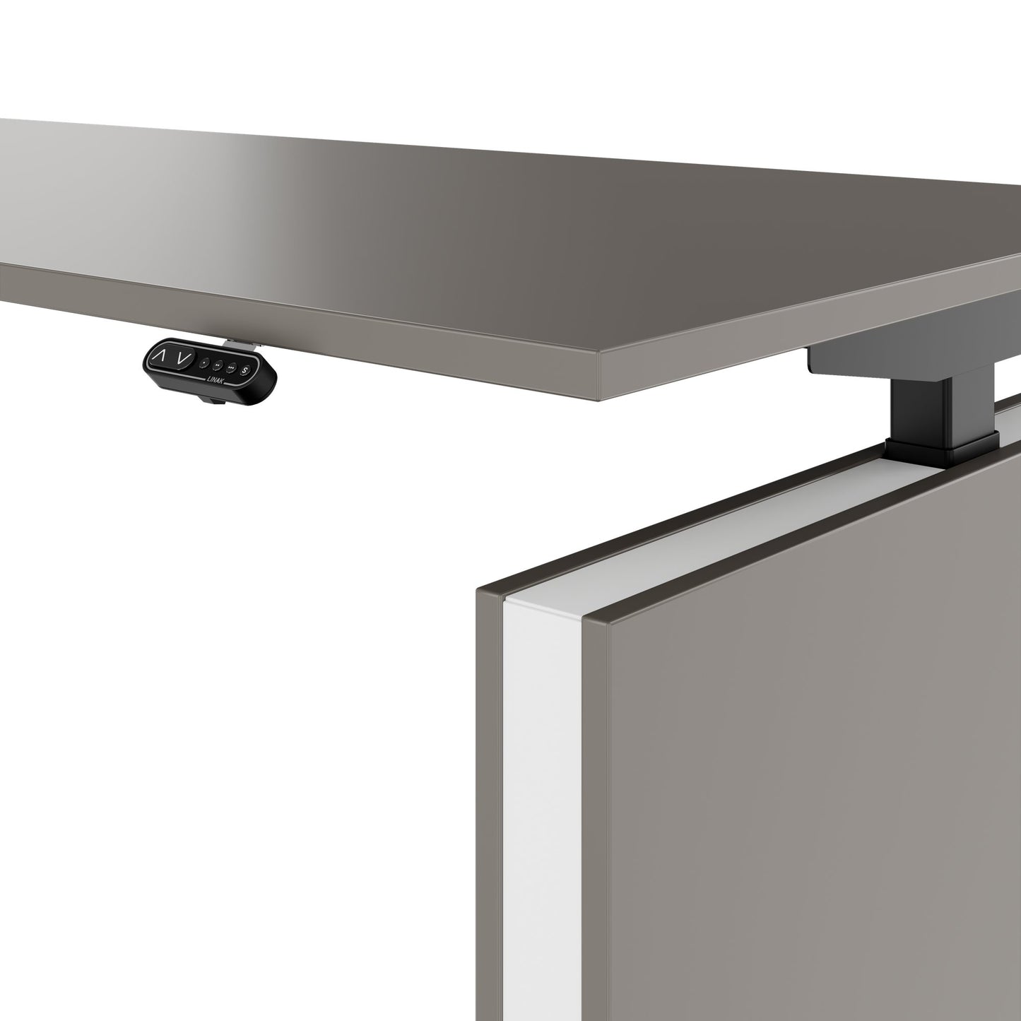 MOTION 2-Motoren-Schreibtisch mit Sideboard | Elektrisch höhenverstellbar, 2000 x 1800 mm, Cubanitgrau