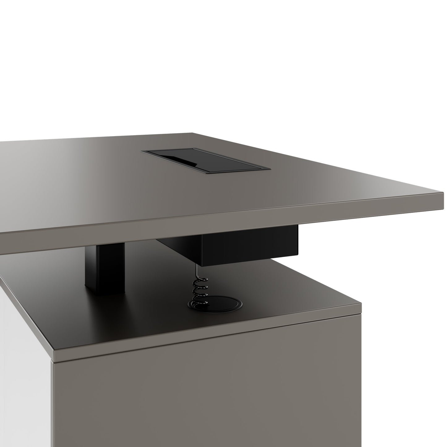 MOTION 2-Motoren-Schreibtisch mit Sideboard | Elektrisch höhenverstellbar, 2000 x 1800 mm, Cubanitgrau