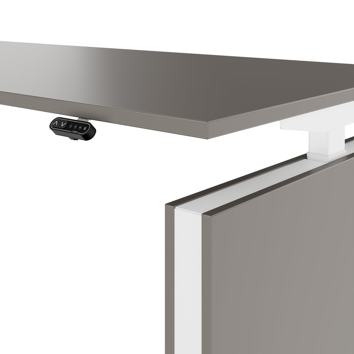 MOTION 2-Motoren-Schreibtisch mit Sideboard | Elektrisch höhenverstellbar, 2000 x 1800 mm, Cubanitgrau