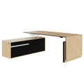 MOTION Desk a 2 motori con sideboard | Regolabile elettricamente in altezza, 2000 x 1800 mm, impiallacciatura di quercia - 1 Thumbnail Image