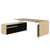 MOTION 2 motor desk with sideboard | Electrically height adjustable, 2000 x 1800 mm, oak veneer