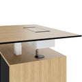 MOTION Desk a 2 motori con sideboard | Regolabile elettricamente in altezza, 2000 x 1800 mm, impiallacciatura di quercia - 6 Thumbnail Image