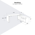 MOTION 2-Motoren-Schreibtisch mit Sideboard | Elektrisch höhenverstellbar, 2000 x 1800 mm, Echtholzfurnier Esche Schwarz - 13 Thumbnail Image