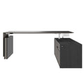 MOTION 2-Motoren-Schreibtisch mit Sideboard | Elektrisch höhenverstellbar, 2000 x 1800 mm, Echtholzfurnier Esche Schwarz - 2 Thumbnail Image