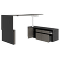 MOTION 2-Motoren-Schreibtisch mit Sideboard | Elektrisch höhenverstellbar, 2000 x 1800 mm, Echtholzfurnier Esche Schwarz - 7 Thumbnail Image