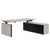 MOTION 2 motor desk with sideboard | Electrically height adjustable, 2000 x 1800 mm, gray northern oak