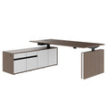 MOTION 2-Motoren-Schreibtisch mit Sideboard | Elektrisch höhenverstellbar, 2000 x 1800 mm, Nussbaum - 1 Thumbnail Image