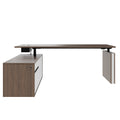 MOTION 2-Motoren-Schreibtisch mit Sideboard | Elektrisch höhenverstellbar, 2000 x 1800 mm, Nussbaum - 2 Thumbnail Image