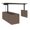 MOTION 2-Motoren-Schreibtisch mit Sideboard | Elektrisch höhenverstellbar, 2000 x 1800 mm, Nussbaum - 3 Thumbnail Image