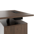 MOTION 2-Motoren-Schreibtisch mit Sideboard | Elektrisch höhenverstellbar, 2000 x 1800 mm, Nussbaum - 5 Thumbnail Image