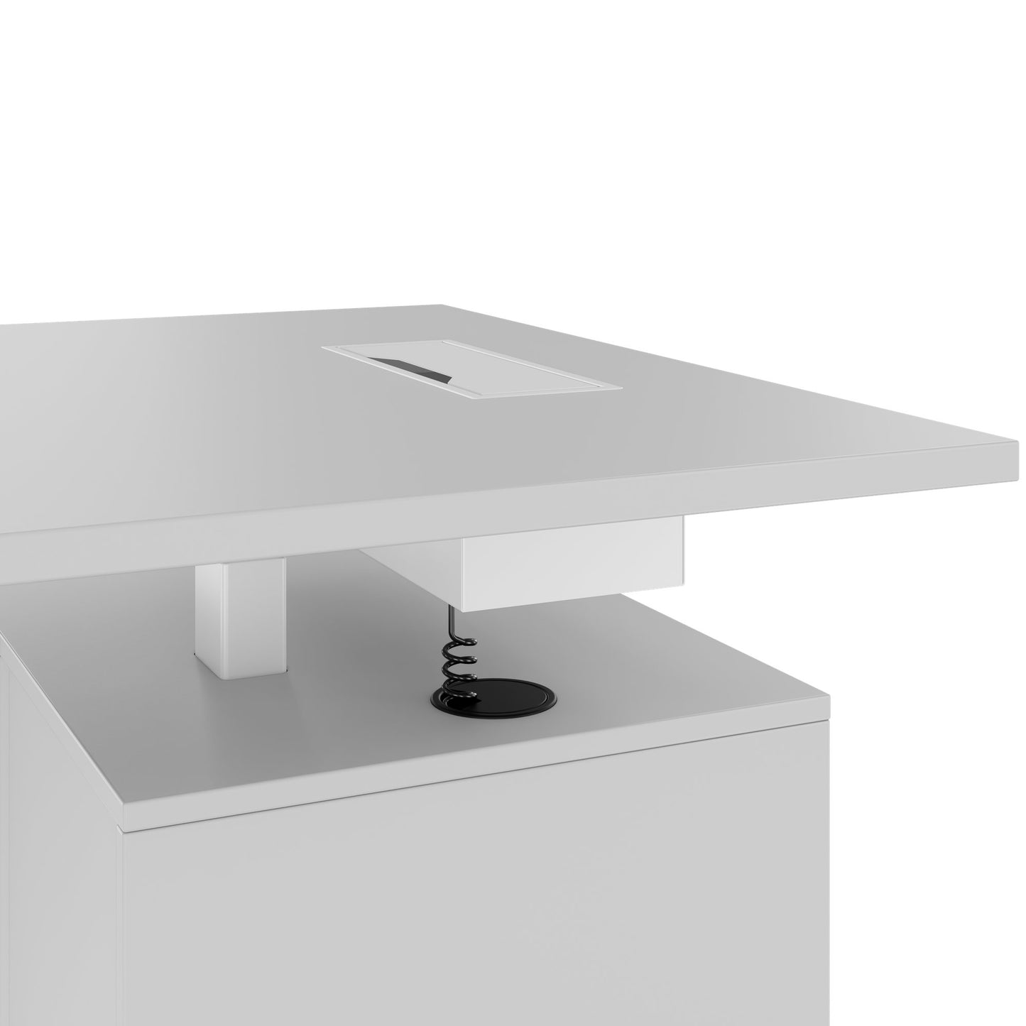 MOTION Desk a 2 motori con sideboard | Regolabile elettricamente in altezza, 2000 x 1800 mm, grigio perla