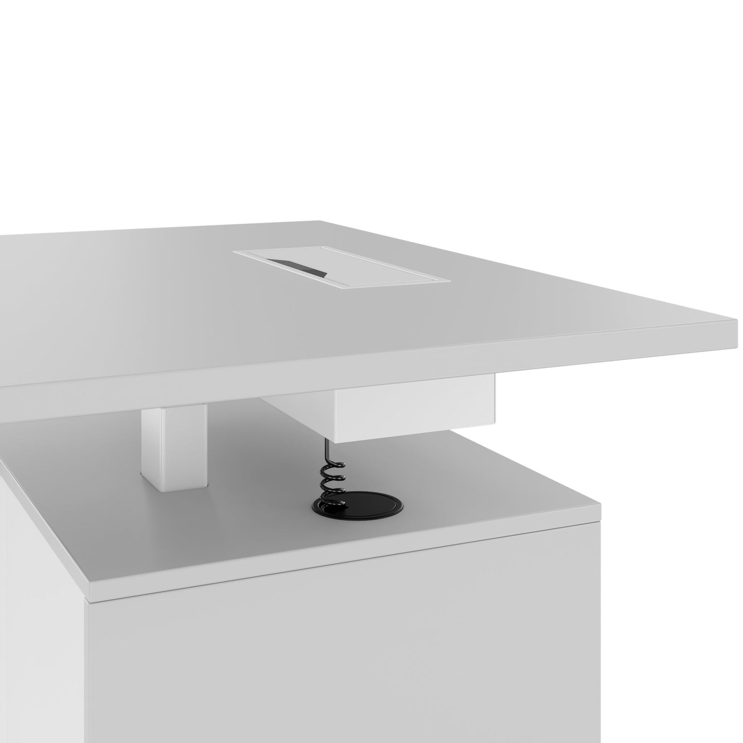 MOTION Desk a 2 motori con sideboard | Regolabile elettricamente in altezza, 2000 x 1800 mm, grigio perla