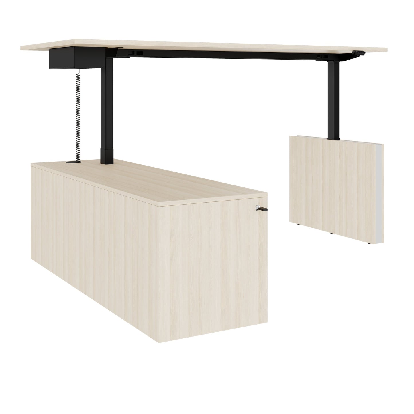 MOTION 2-Motoren-Schreibtisch mit Sideboard | Elektrisch höhenverstellbar, 2000 x 1800 mm, Sandesche