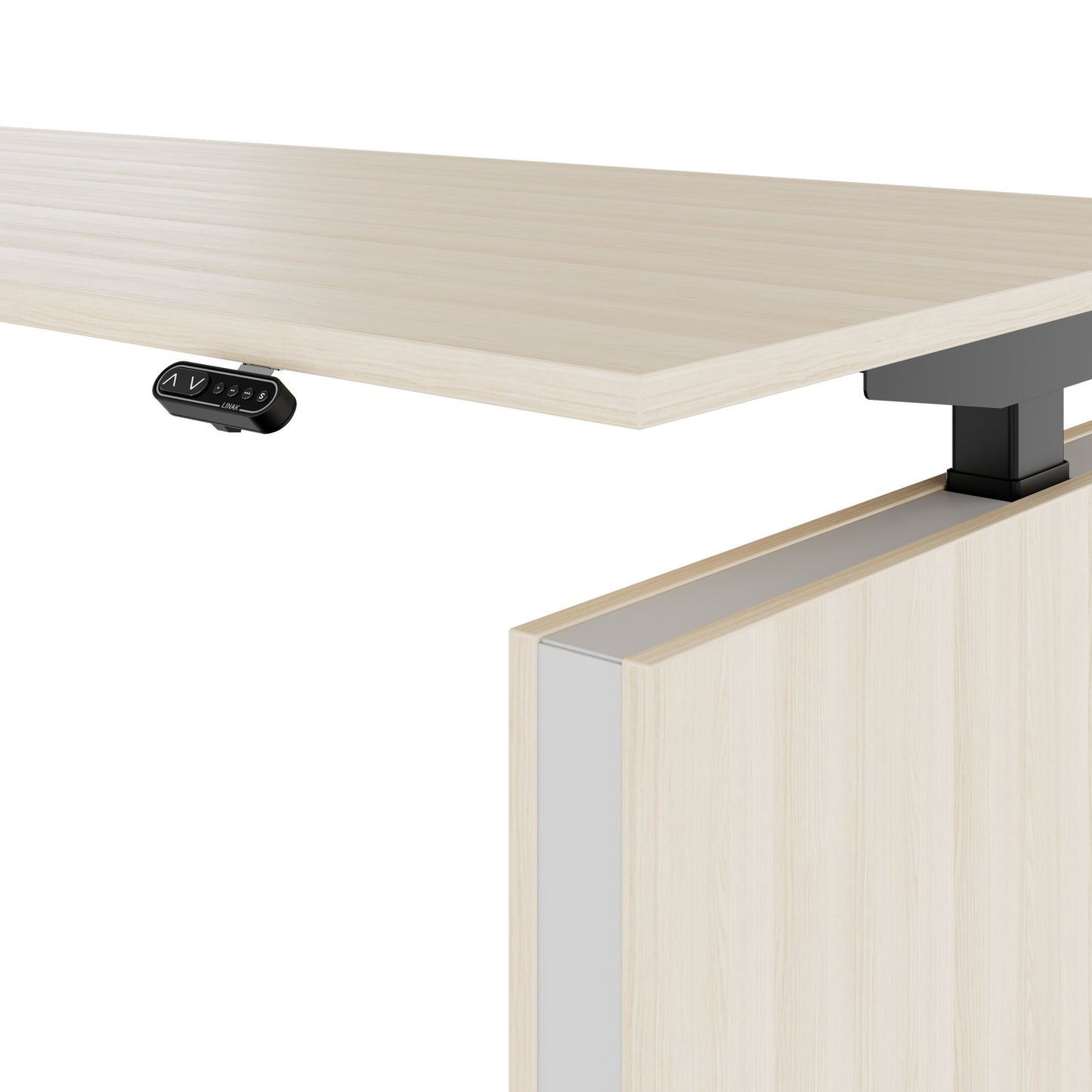 MOTION 2-Motoren-Schreibtisch mit Sideboard | Elektrisch höhenverstellbar, 2000 x 1800 mm, Sandesche