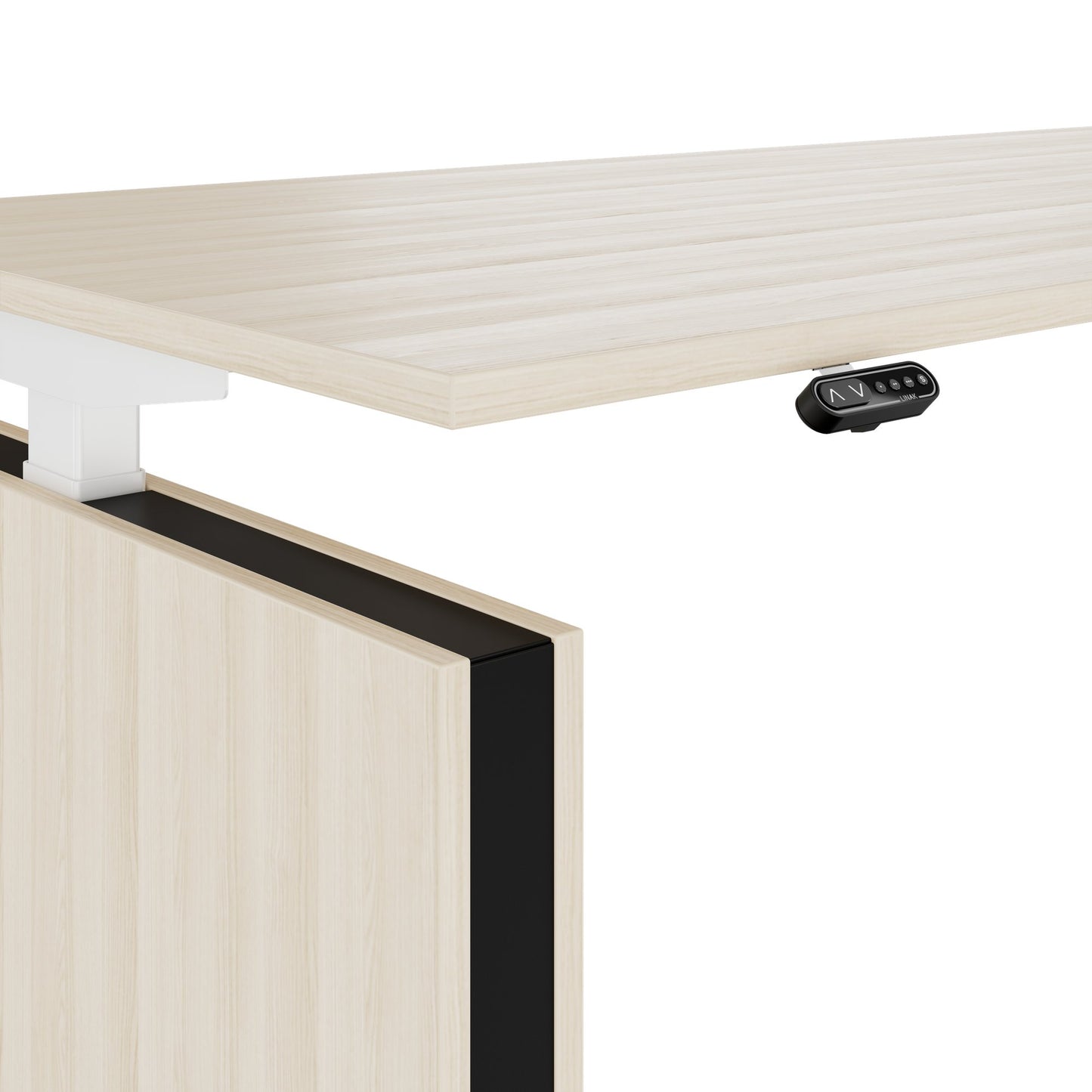 MOTION 2-Motoren-Schreibtisch mit Sideboard | Elektrisch höhenverstellbar, 2000 x 1800 mm, Sandesche