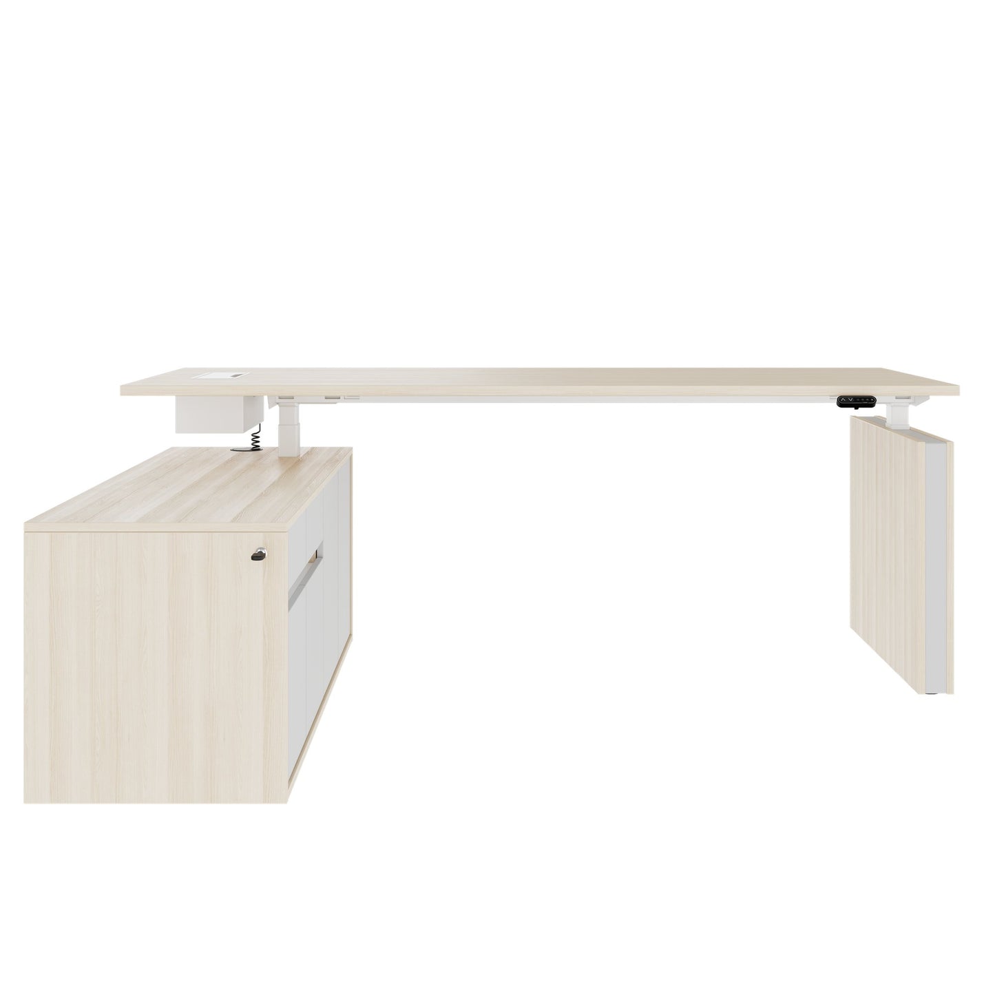MOTION 2-Motoren-Schreibtisch mit Sideboard | Elektrisch höhenverstellbar, 2000 x 1800 mm, Sandesche