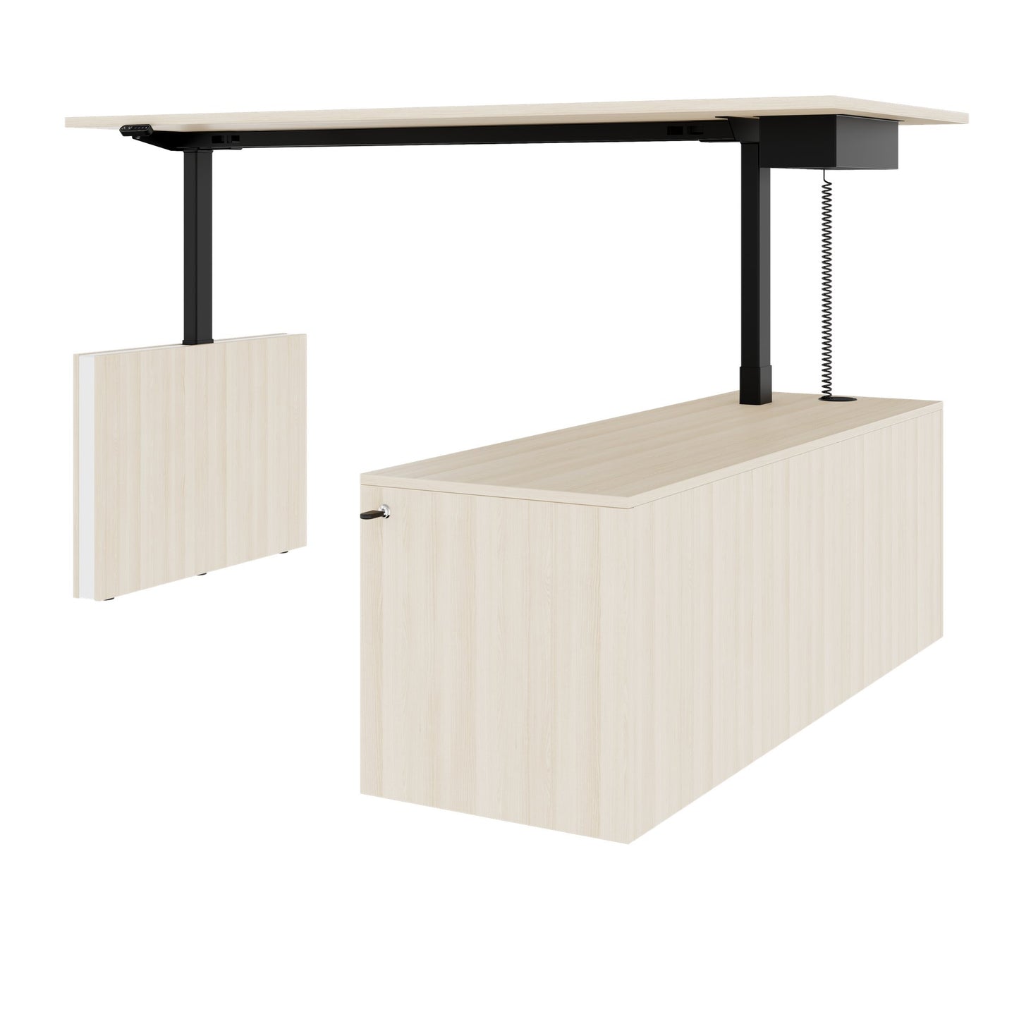 MOTION 2-Motoren-Schreibtisch mit Sideboard | Elektrisch höhenverstellbar, 2000 x 1800 mm, Sandesche