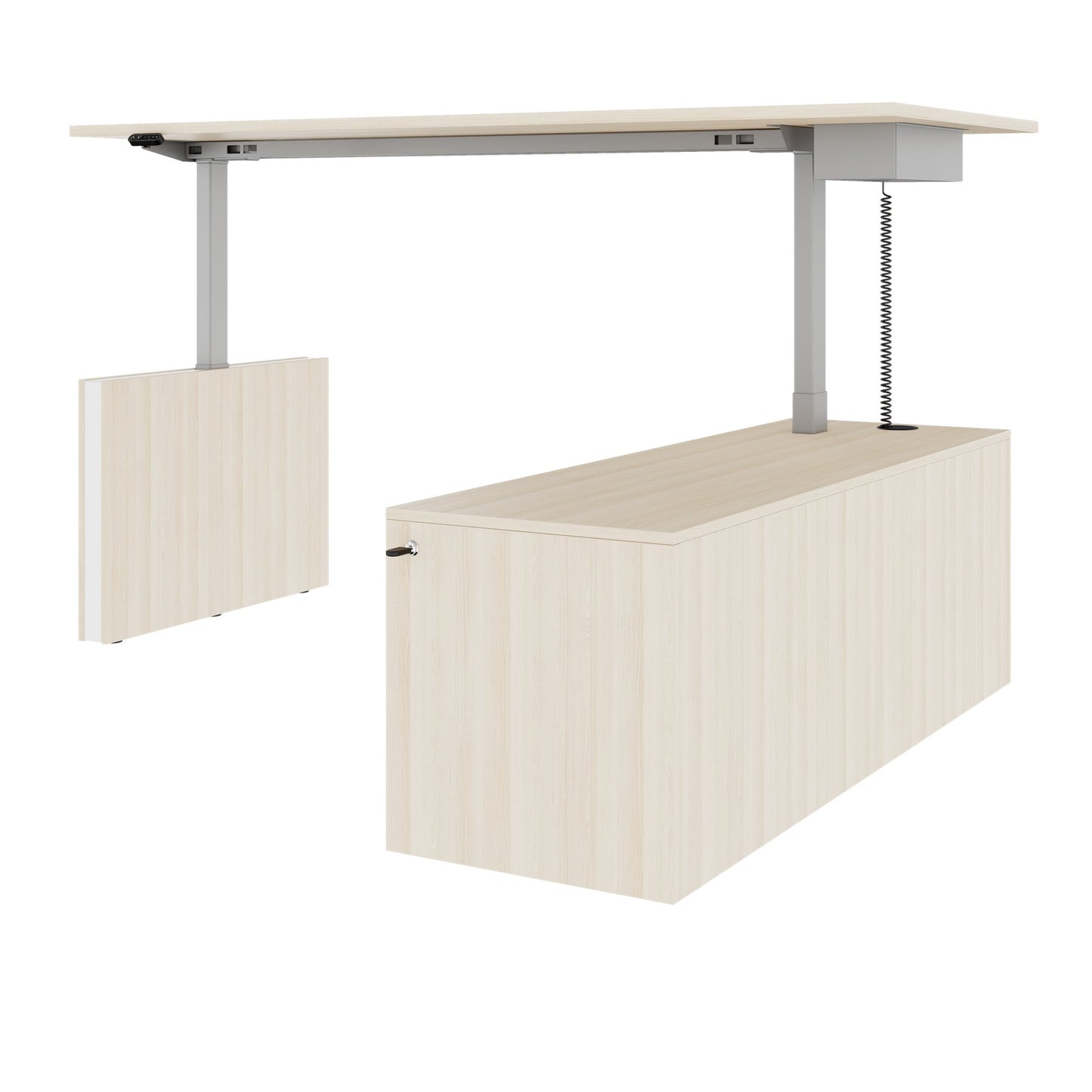 MOTION 2-Motoren-Schreibtisch mit Sideboard | Elektrisch höhenverstellbar, 2000 x 1800 mm, Sandesche