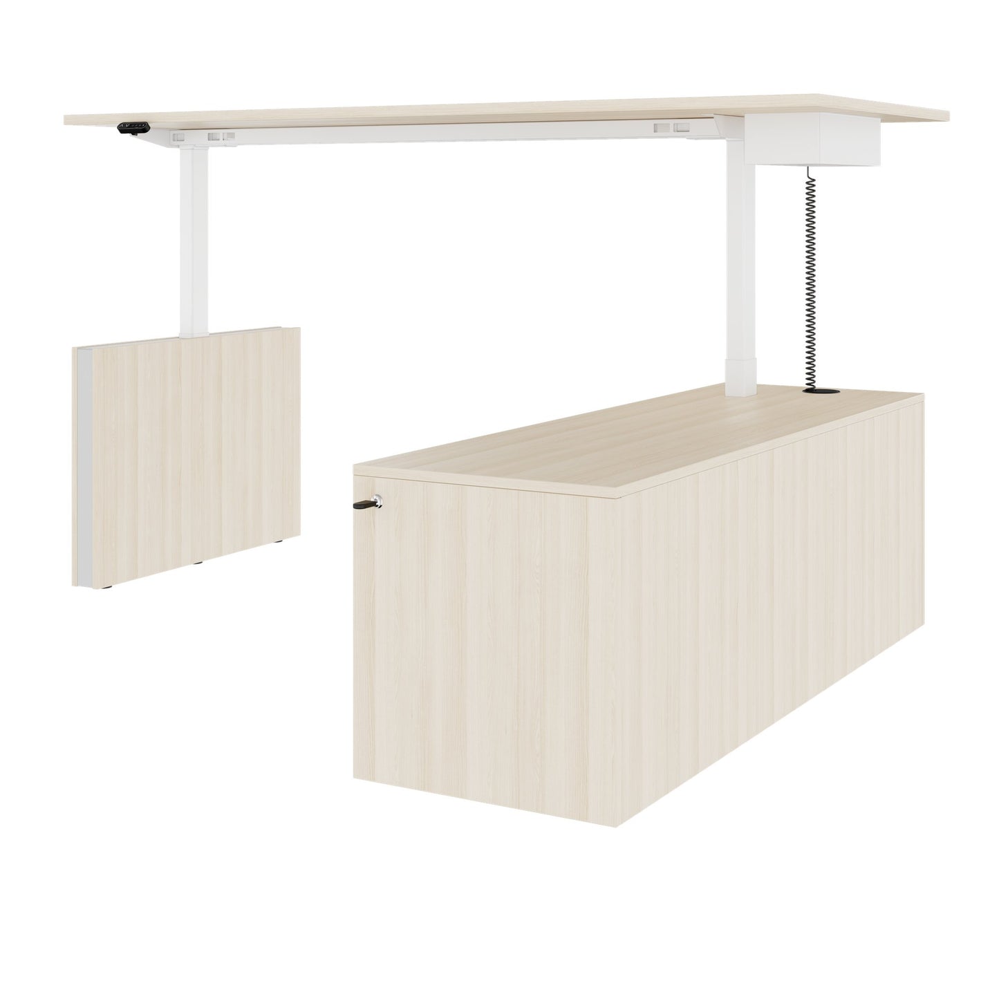 MOTION 2-Motoren-Schreibtisch mit Sideboard | Elektrisch höhenverstellbar, 2000 x 1800 mm, Sandesche