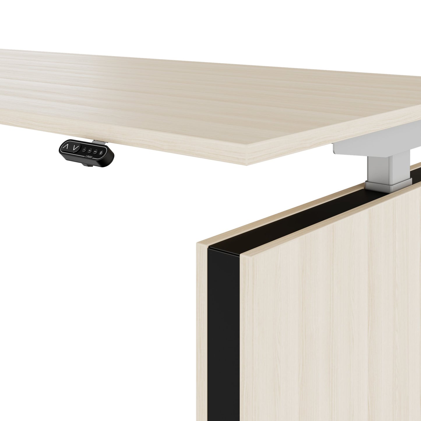 MOTION 2-Motoren-Schreibtisch mit Sideboard | Elektrisch höhenverstellbar, 2000 x 1800 mm, Sandesche