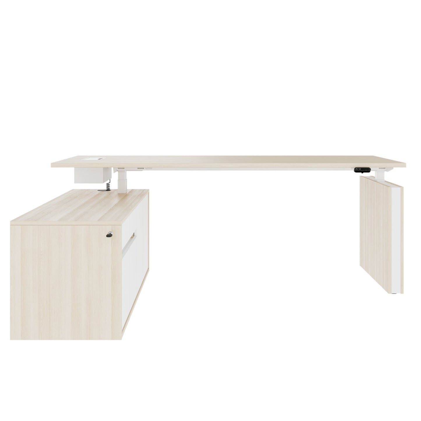 MOTION 2-Motoren-Schreibtisch mit Sideboard | Elektrisch höhenverstellbar, 2000 x 1800 mm, Sandesche