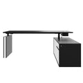 MOTION 2-motor desk with sideboard | Electrically height adjustable, 2000 x 1800 mm, black - 4 Thumbnail Image