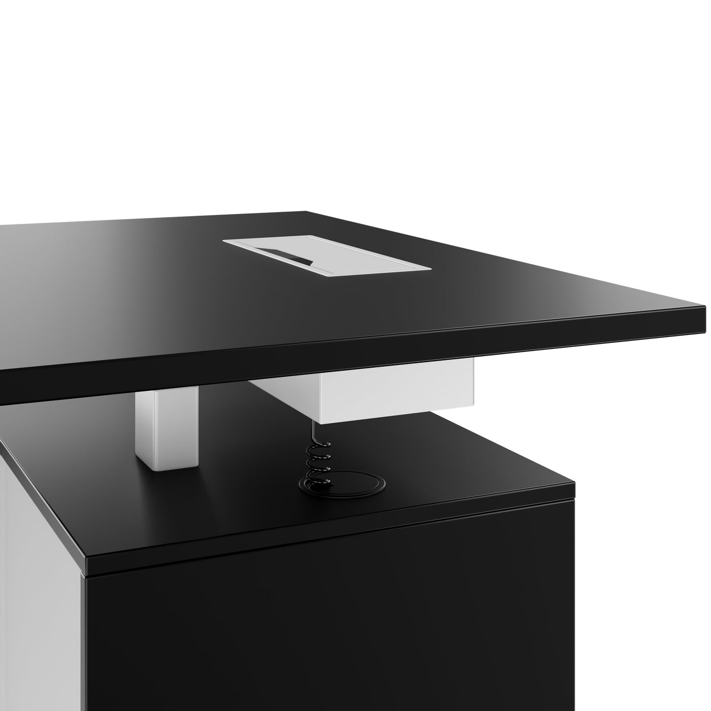 MOTION 2-Motoren-Schreibtisch mit Sideboard | Elektrisch höhenverstellbar, 2000 x 1800 mm, Schwarz