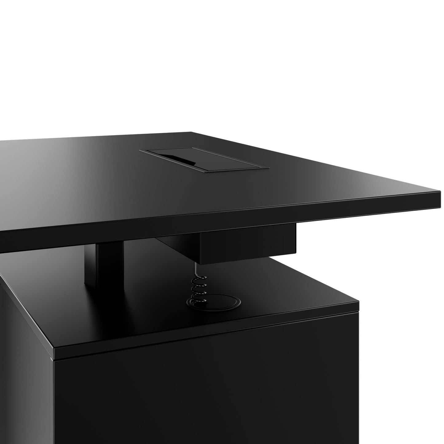 MOTION 2-Motoren-Schreibtisch mit Sideboard | Elektrisch höhenverstellbar, 2000 x 1800 mm, Schwarz