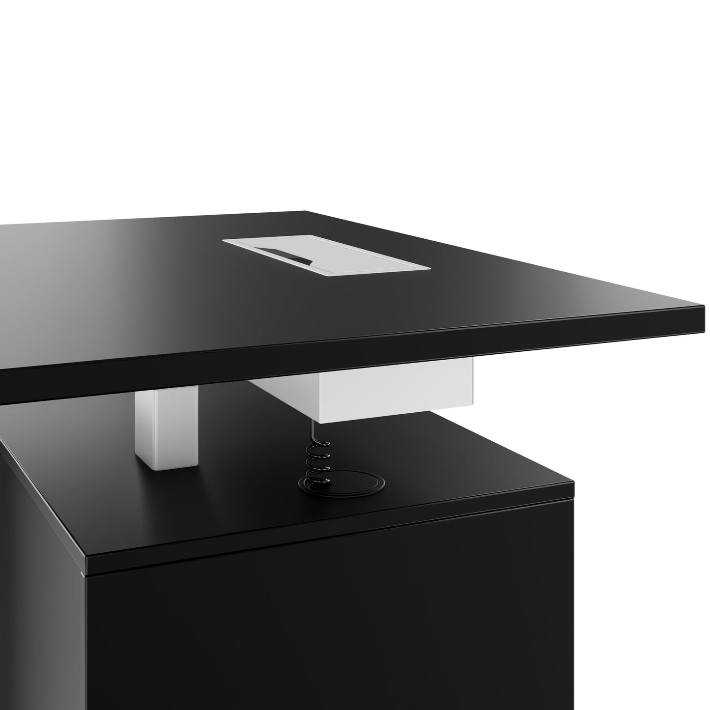 MOTION 2-Motoren-Schreibtisch mit Sideboard | Elektrisch höhenverstellbar, 2000 x 1800 mm, Schwarz