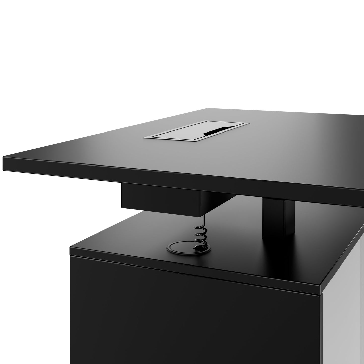MOTION 2-Motoren-Schreibtisch mit Sideboard | Elektrisch höhenverstellbar, 2000 x 1800 mm, Schwarz