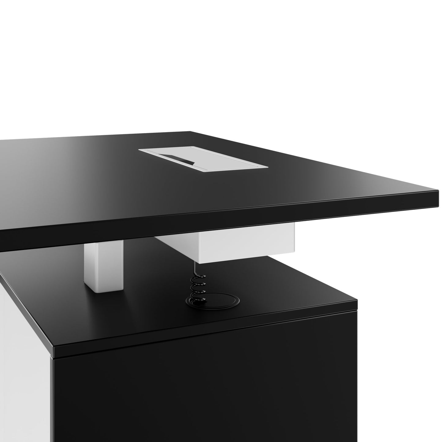 MOTION 2-Motoren-Schreibtisch mit Sideboard | Elektrisch höhenverstellbar, 2000 x 1800 mm, Schwarz