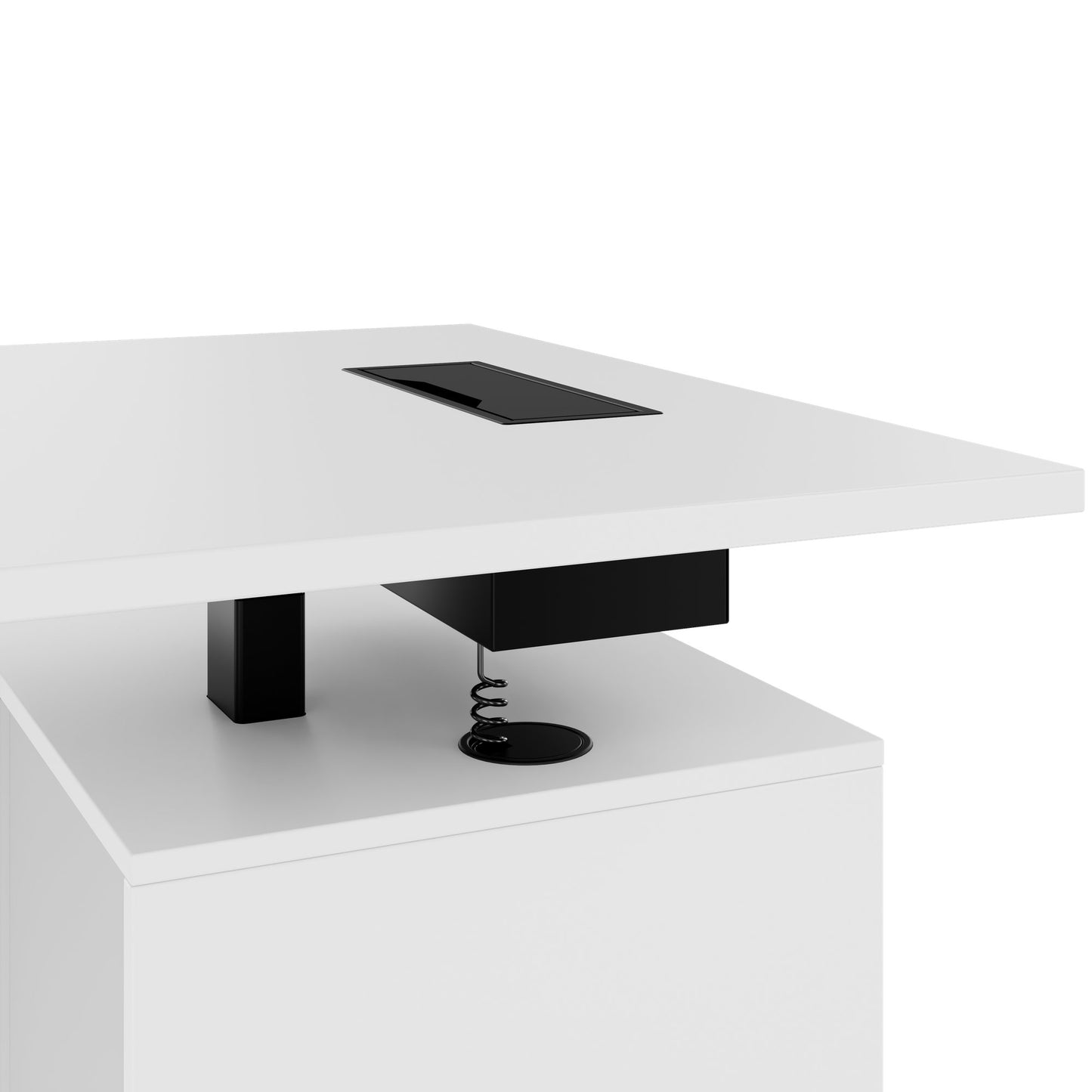 MOTION 2-Motoren-Schreibtisch mit Sideboard | Elektrisch höhenverstellbar, 2000 x 1800 mm, Weiß