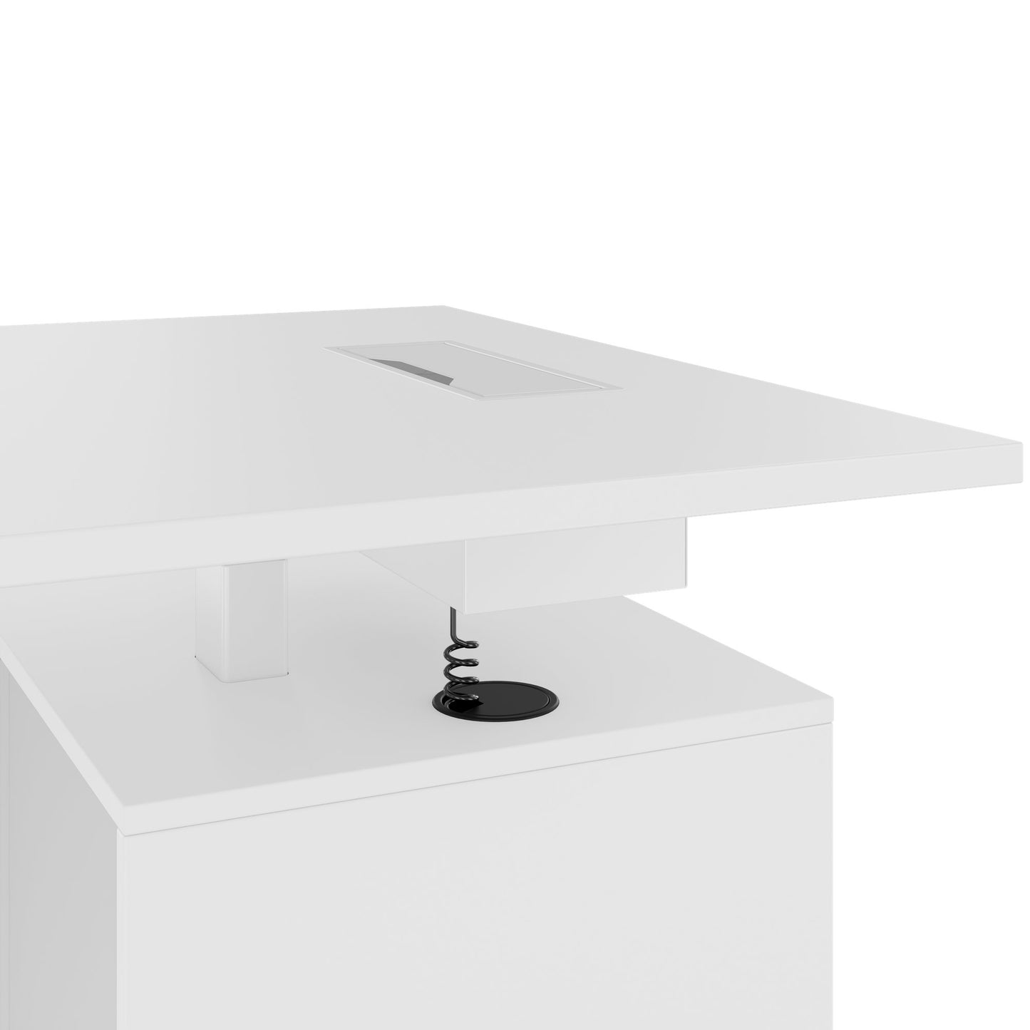 MOTION 2-Motoren-Schreibtisch mit Sideboard | Elektrisch höhenverstellbar, 2000 x 1800 mm, Weiß