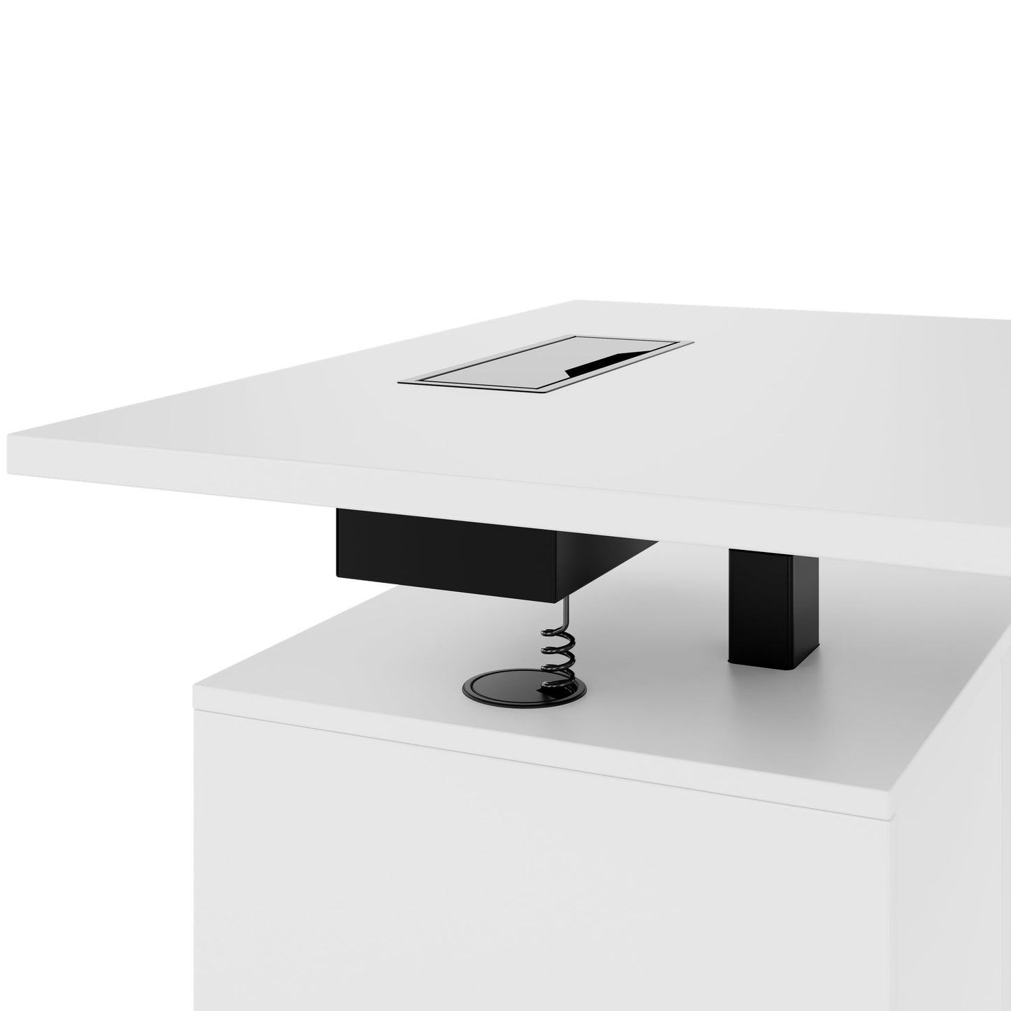 MOTION Desk a 2 motori con sideboard | Regolabile elettricamente in altezza, 2000 x 1800 mm, bianco
