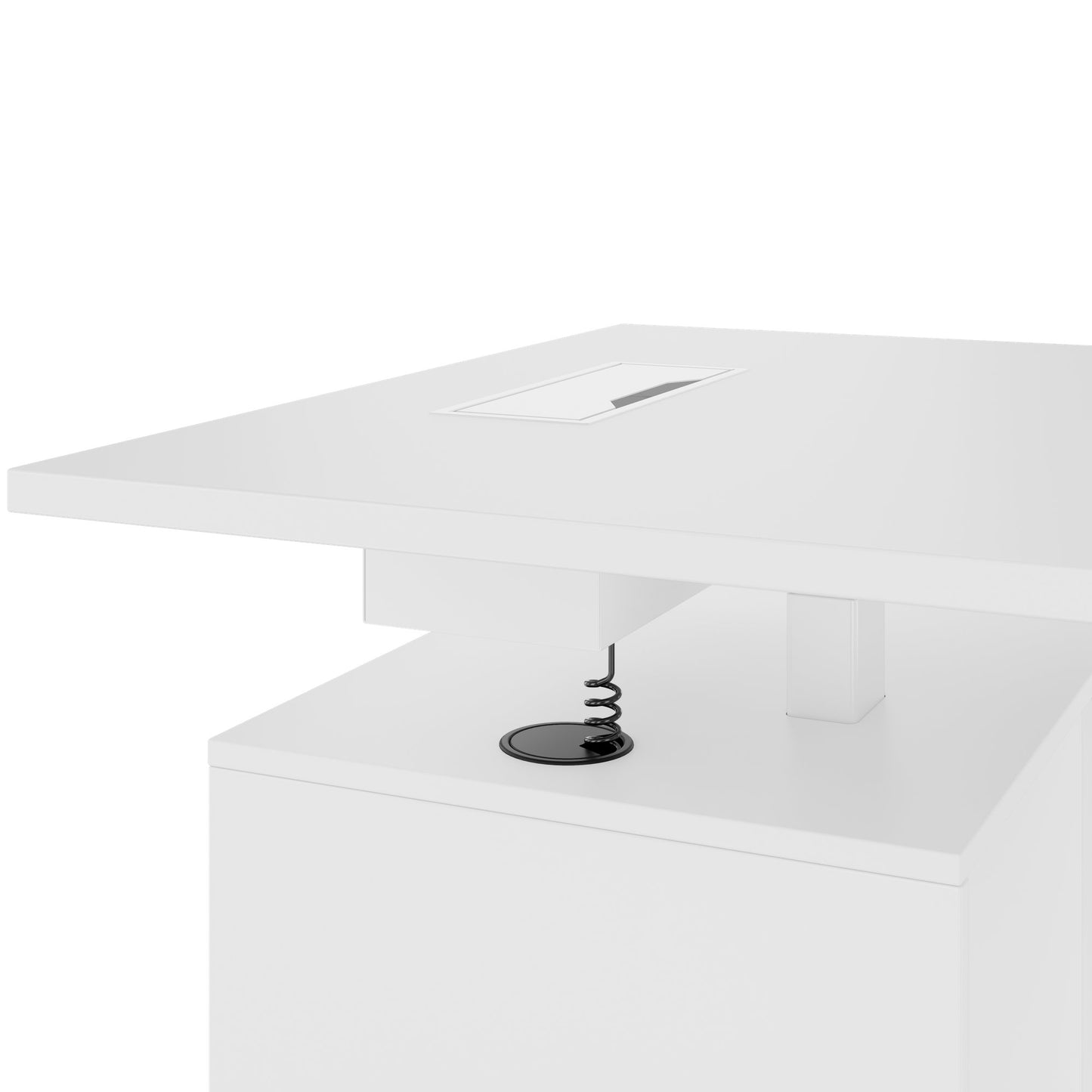 MOTION Desk a 2 motori con sideboard | Regolabile elettricamente in altezza, 2000 x 1800 mm, bianco