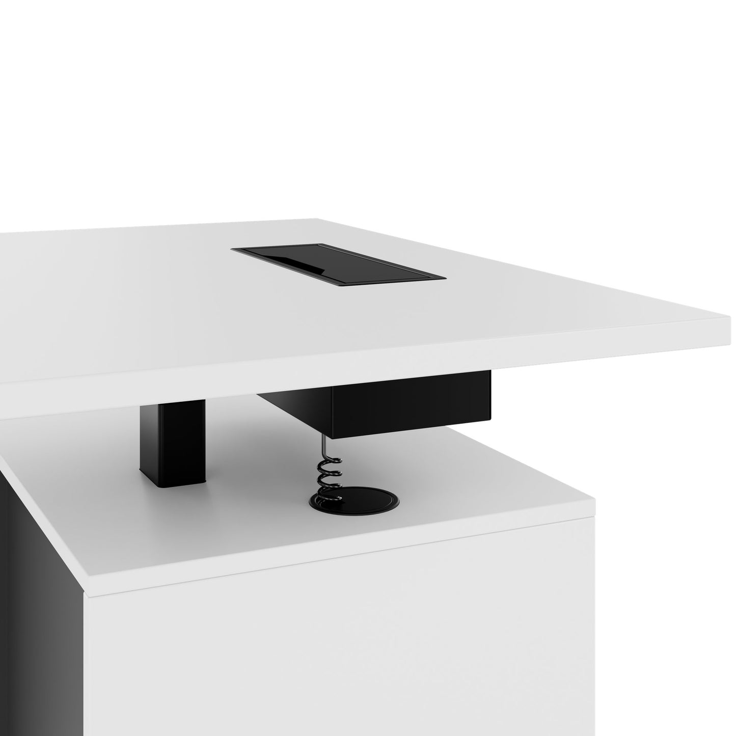 MOTION Desk a 2 motori con sideboard | Regolabile elettricamente in altezza, 2000 x 1800 mm, bianco