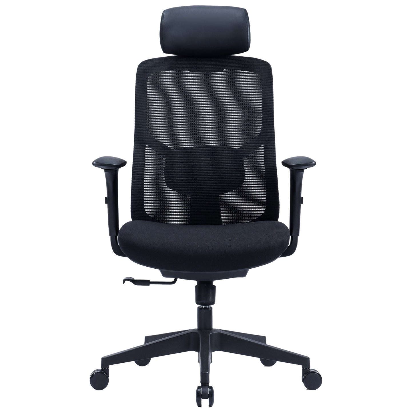 MOVE IT Bürodrehstuhl | Synchronmechanik, Kopfstütze, Schwarz