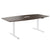 DRIVE 2 motor conference table | Boat shape, 1800 - 2400 mm (6 - 10 people), electrically height adjustable, cable flap optional, walnut