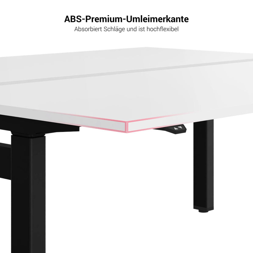 MOTION team desk | 1400 - 1800 mm, electrically height adjustable, pearl gray