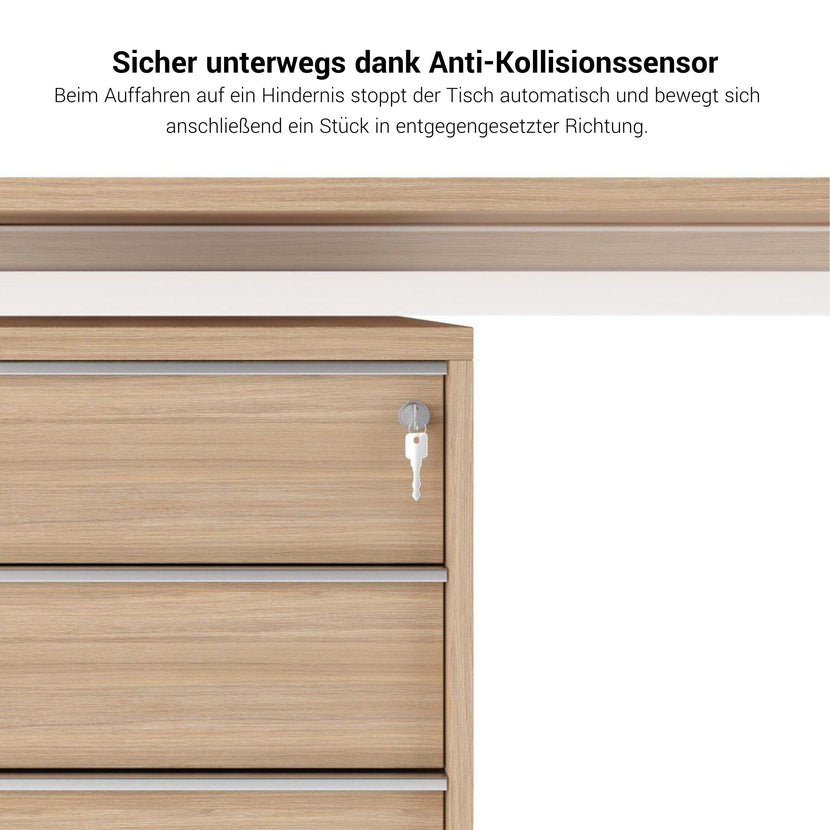 MOTION team desk | 1400 - 1800 mm, electrically height adjustable, pearl gray