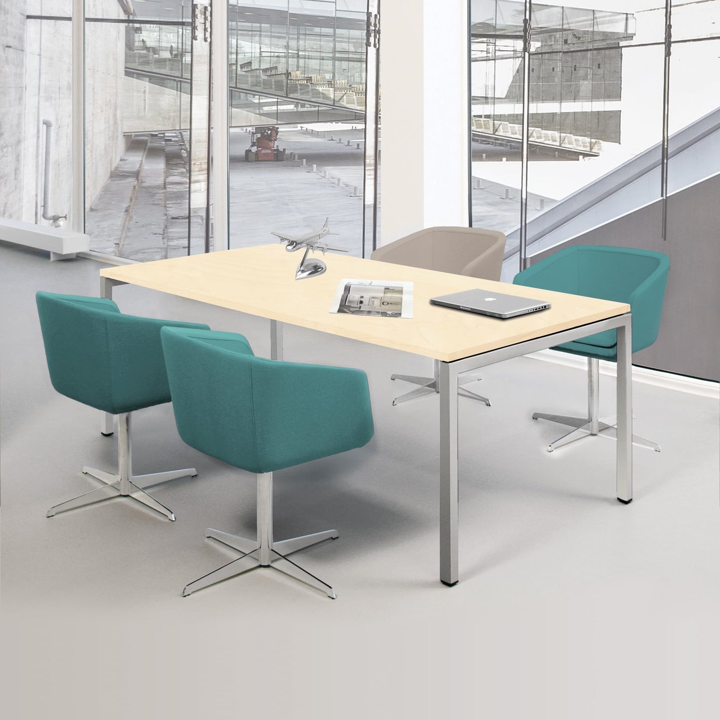 NOVA U Table de réunion | 1600 x 800 mm, érable